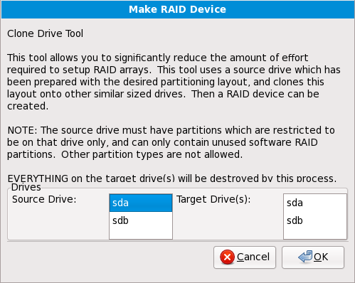 Clone a RAID device